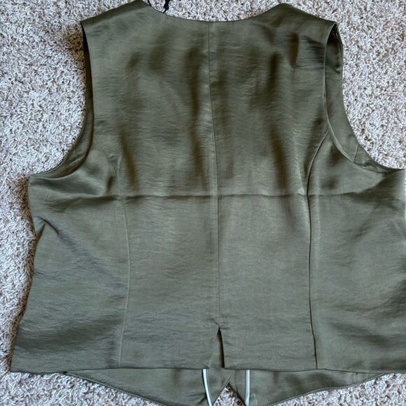 Scotch And Soda Vest Womens Size Large High Neck Martini Olive Green NEW W TAGS - Picture 7 of 10